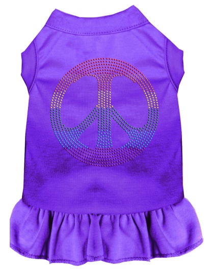 Rhinestone Rainbow Peace Dress Purple 4X