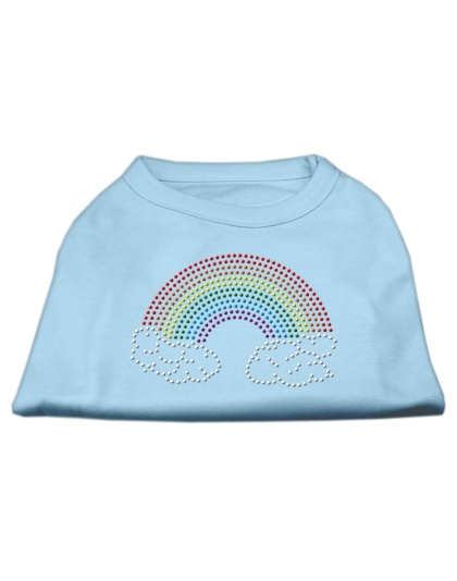 Rhinestone Rainbow Shirts Baby Blue L