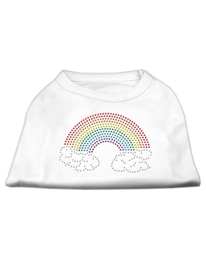 Rhinestone Rainbow Shirts White L