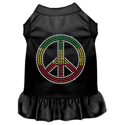 Rhinestone Rasta Peace Dress Black 4X