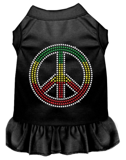 Rhinestone Rasta Peace Dress Black 4X