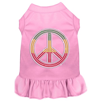 Rhinestone Rasta Peace Dress Light Pink 4X