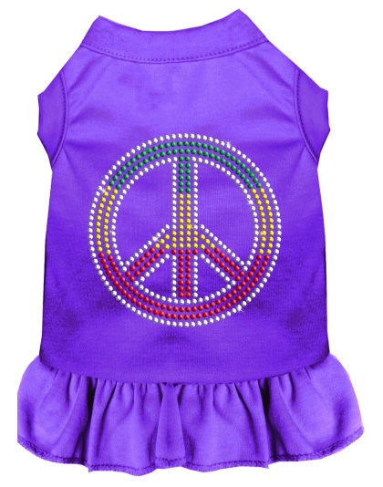 Rhinestone Rasta Peace Dress Purple 4X