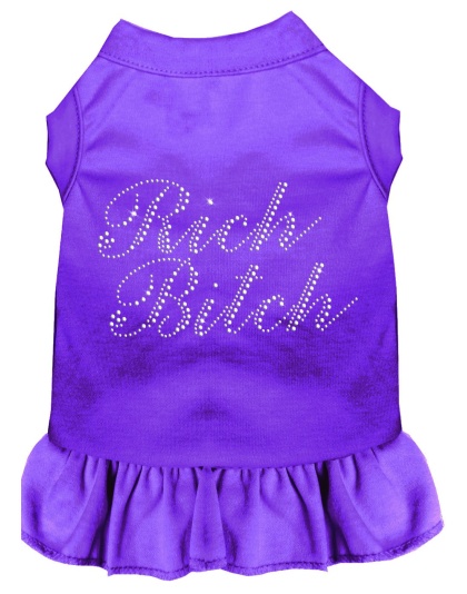 Rhinestone Rich Bitch Dress Purple 4X