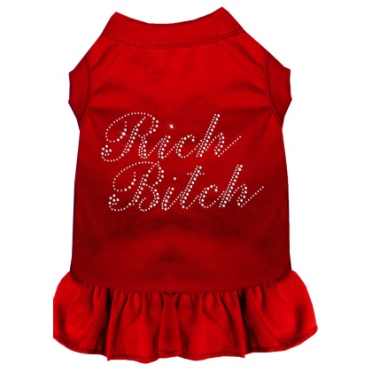 Rhinestone Rich Bitch Dress Red 4X