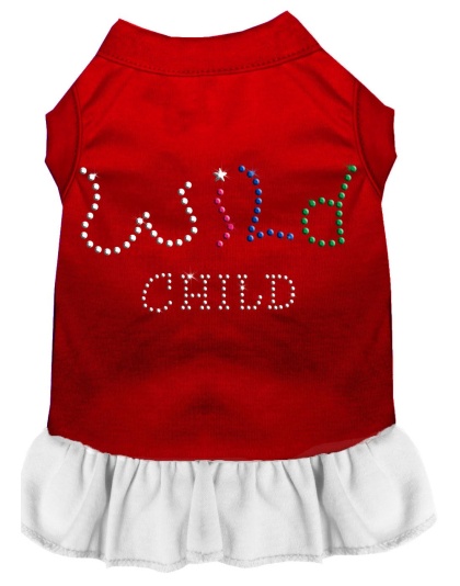 Rhinestone Wild Child Dress Red with White Lg