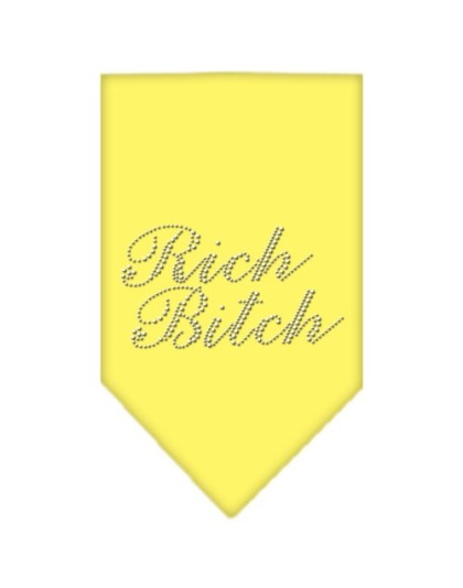 Rich Bitch Rhinestone Bandana Yellow Large