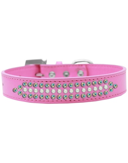 Ritz Pearl and AB Crystal Dog Collar Bright Pink Size 12