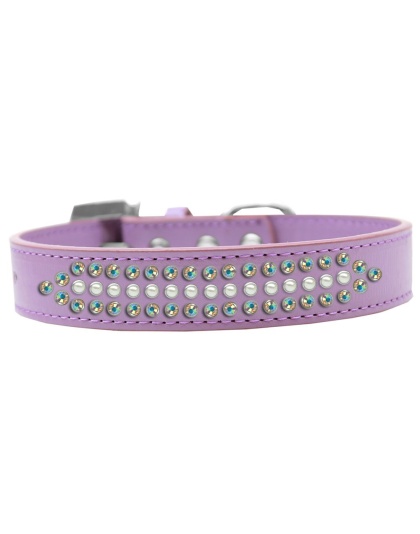 Ritz Pearl and AB Crystal Dog Collar Lavender Size 12