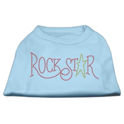 RockStar Rhinestone Shirts Baby Blue L