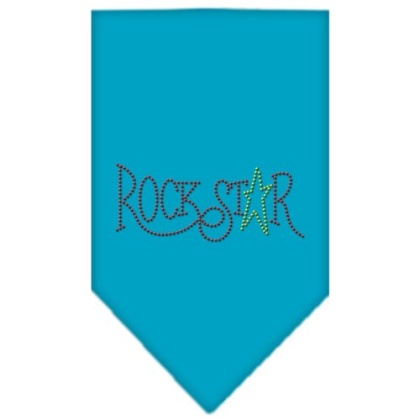 Rock Star Rhinestone Bandana Turquoise Large