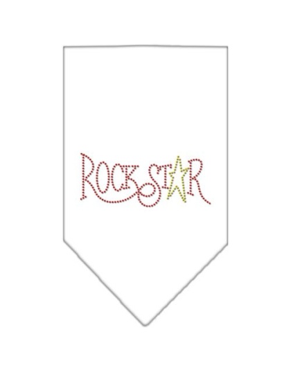 Rock Star Rhinestone Bandana White Large