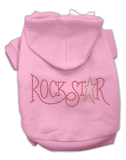 Rock Star Rhinestone Hoodies Pink L