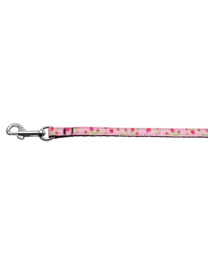 Roses Nylon Ribbon Leash Light Pink 3/8 inch wide 4ft Long