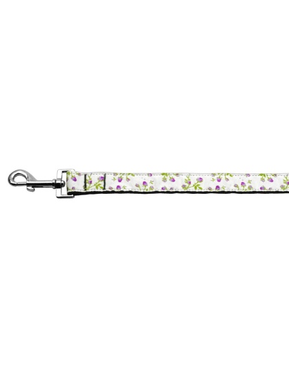 Roses Nylon Ribbon Leash Purple 1 inch wide 4ft Long