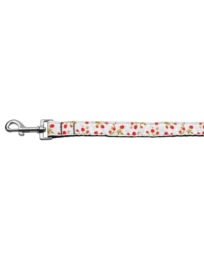 Roses Nylon Ribbon Leash Red 1 inch wide 4ft Long