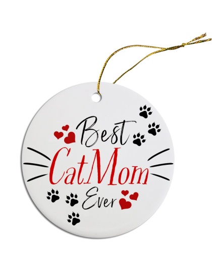 Round Christmas Ornament Best Cat Mom