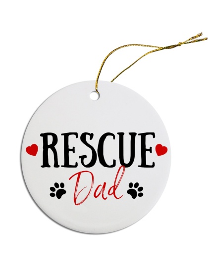 Round Christmas Ornament Rescue Dad