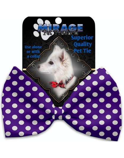 Royal Purple Swiss Dots Pet Bow Tie