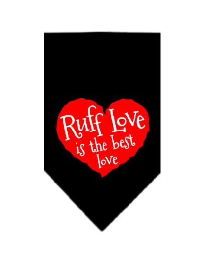 Ruff Love Screen Print Bandana Black Large