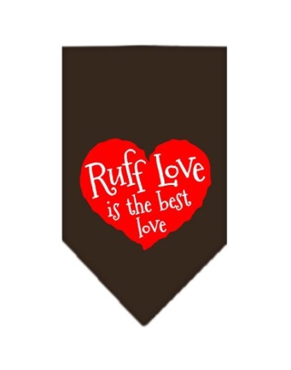 Ruff Love Screen Print Bandana Cocoa Large