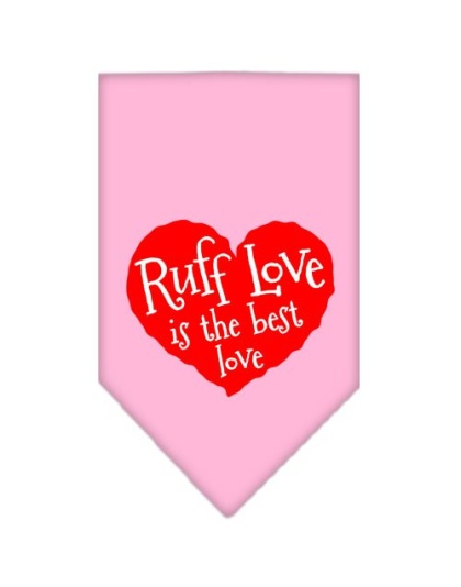 Ruff Love Screen Print Bandana Light Pink Large