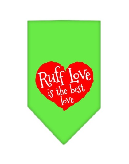 Ruff Love Screen Print Bandana Lime Green Large