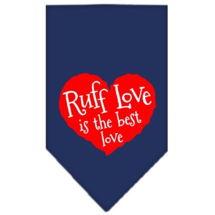 Ruff Love Screen Print Bandana Navy Blue large