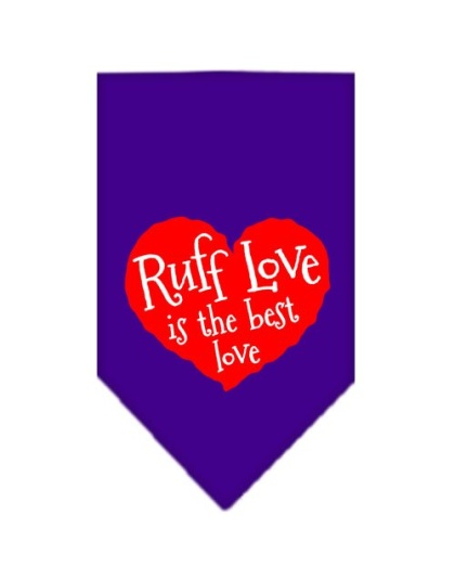 Ruff Love Screen Print Bandana Purple Large