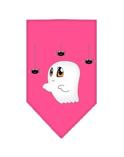 Sammy the Ghost Screen Print Bandana Bright Pink Large