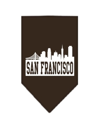 San Francisco Skyline Screen Print Bandana Cocoa Large