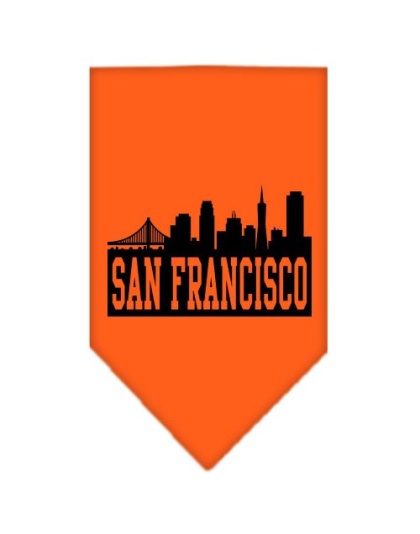 San Francisco Skyline Screen Print Bandana Orange Large