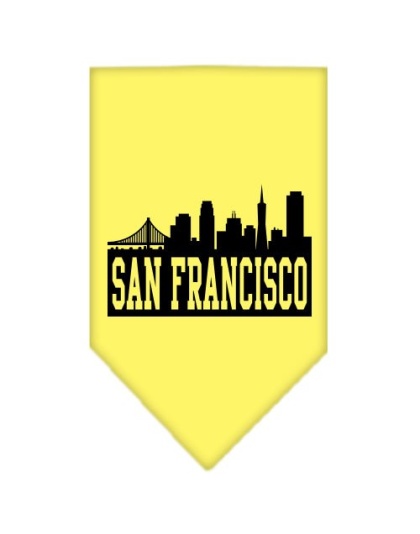 San Francisco Skyline Screen Print Bandana Yellow Large