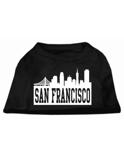 San Francisco Skyline Screen Print Shirt Black Lg