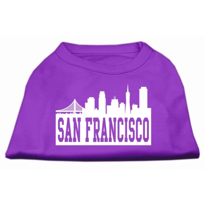 San Francisco Skyline Screen Print Shirt Purple Lg