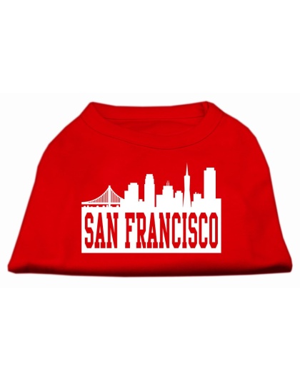 San Francisco Skyline Screen Print Shirt Red Lg