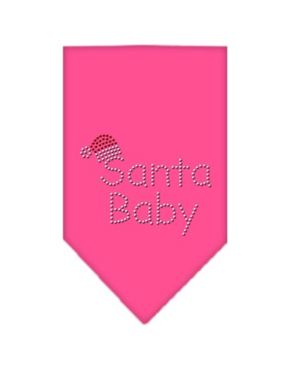 Santa Baby Rhinestone Bandana Bright Pink Large