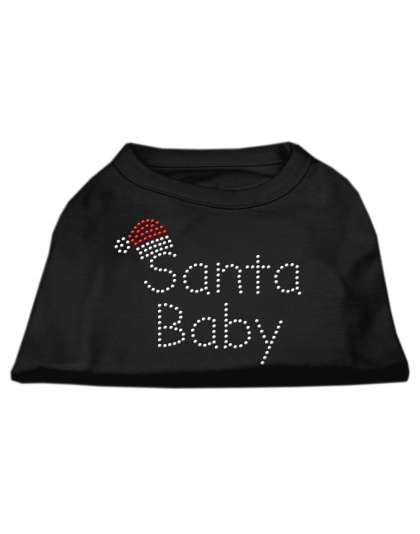 Santa Baby Rhinestone Shirts Black L