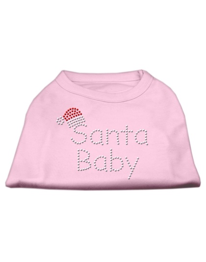 Santa Baby Rhinestone Shirts Light Pink L