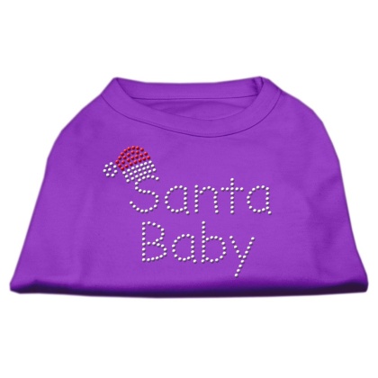 Santa Baby Rhinestone Shirts Purple L