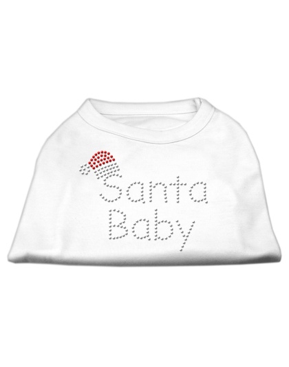 Santa Baby Rhinestone Shirts White L