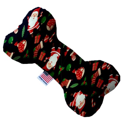 Santa Fun 10 Inch Canvas Bone Dog Toy