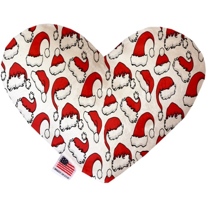 Santa Hats 6 Inch Canvas Heart Dog Toy