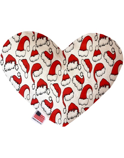 Santa Hats 6 Inch Canvas Heart Dog Toy