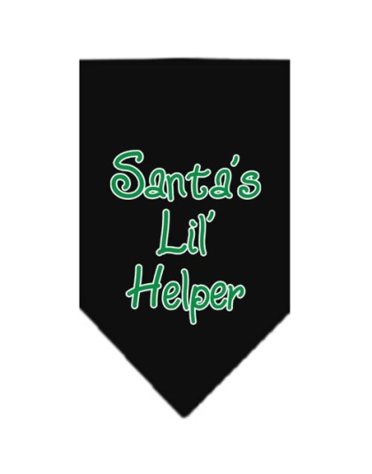 Santa Lil Helper Screen Print Bandana Black Large