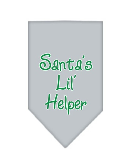 Santa Lil Helper Screen Print Bandana Grey Large