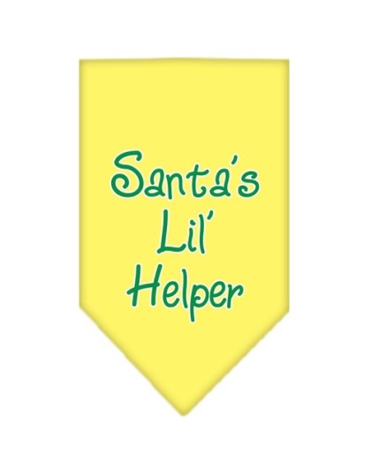 Santa Lil Helper Screen Print Bandana Yellow Large