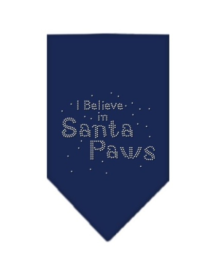 Santa Paws Rhinestone Bandana Navy Blue large