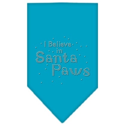 Santa Paws Rhinestone Bandana Turquoise Large