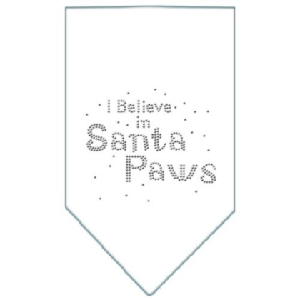 Santa Paws Rhinestone Bandana White Large